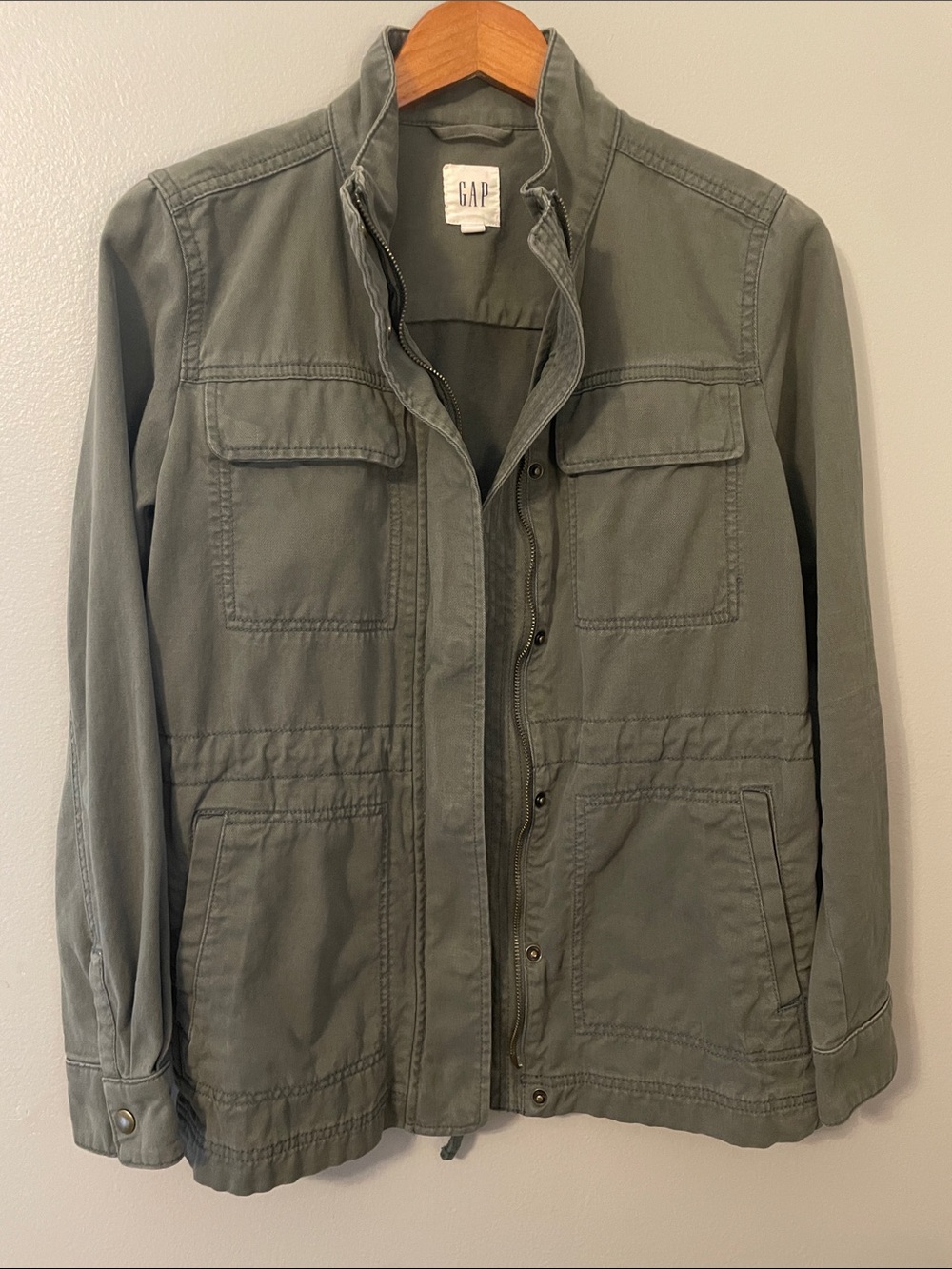 GAP Olive Green Utility Jacket with Front Pockets